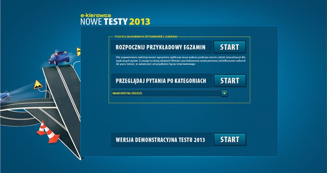 Nowe testy 2013 na prawo jazdy online