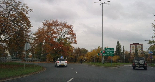Plac Pokoju Toruńskiego – Toruń – zjazd ulica Sobieskiego