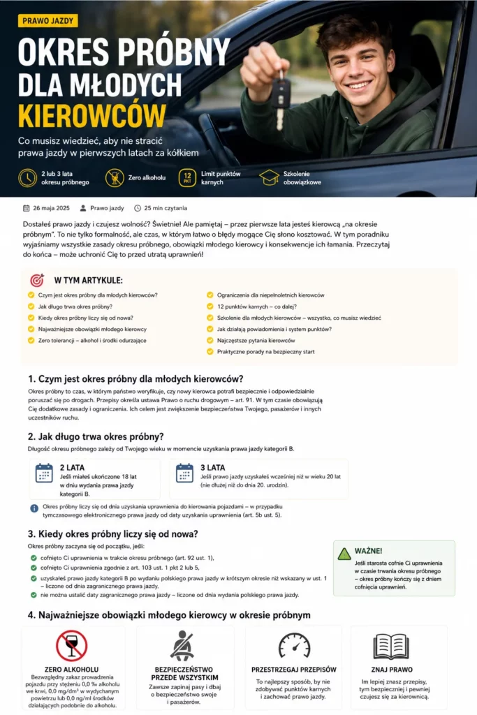 Okres próbny dla młodych kierowców